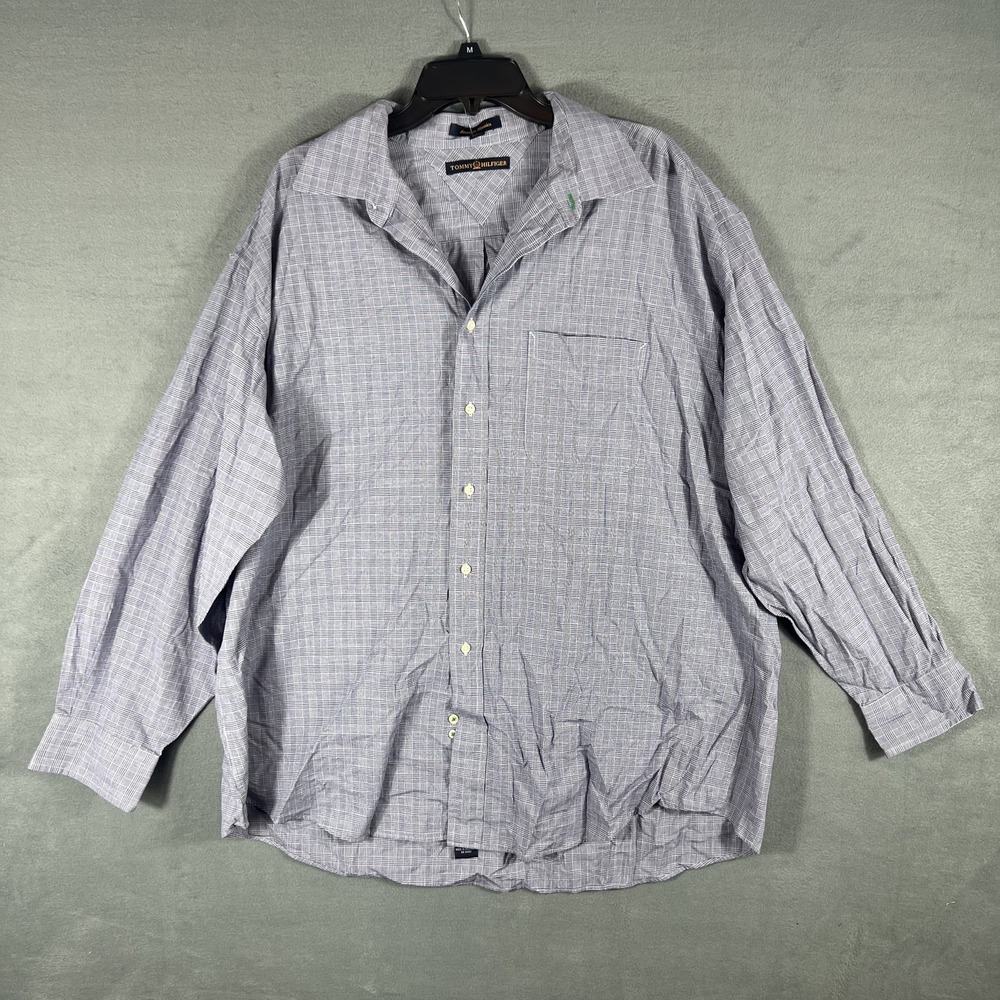 Tommy Hilfiger Men's American Classics Plaid Button Down Shirt‎ Size 17.5 34/35